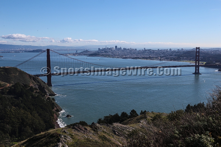 EOS-1D X0336.JPG - Dec 29, 2012; San Francisco, CA, USA; General view of Golden Gate Bridge and San Francisco before the 2012 Kraft Fighting Hunger Bowl at AT&T Park.